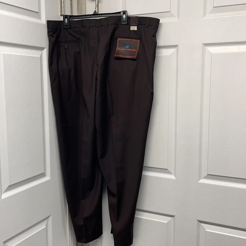 Oleg Cassini New Brown Pleated Dress Pants 48/29